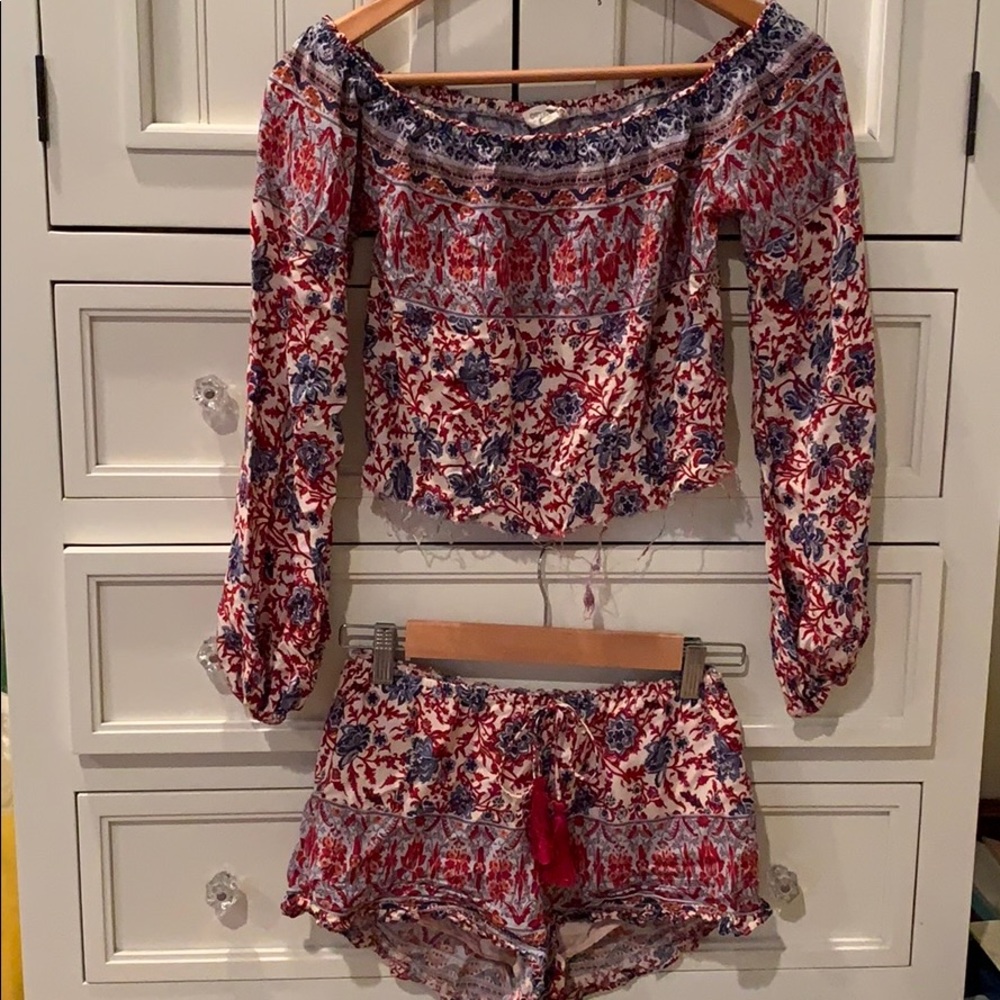 cotton candy la crop & shorts set